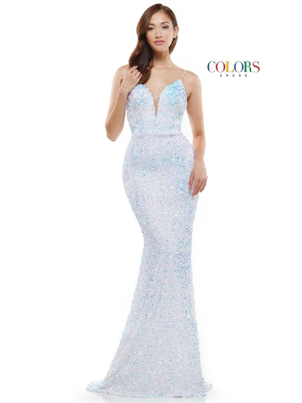 Colors 2459 Size 0, 6 & 12 Long Sequin Backless Prom Dress Formal Pageant Gown Crystal Strap Gold Sequin Dress