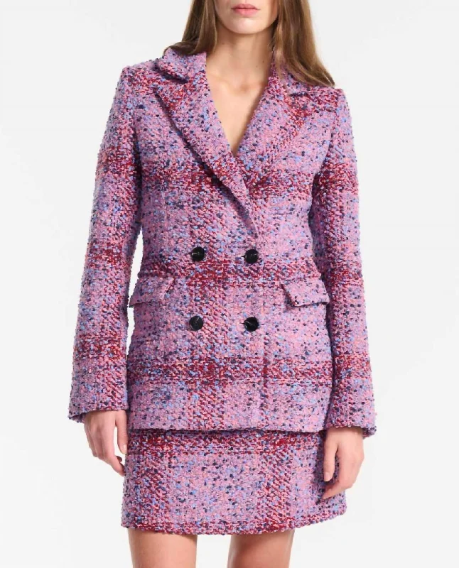 Meadow Tweed Blazer In Violet Office Blazer Outfits