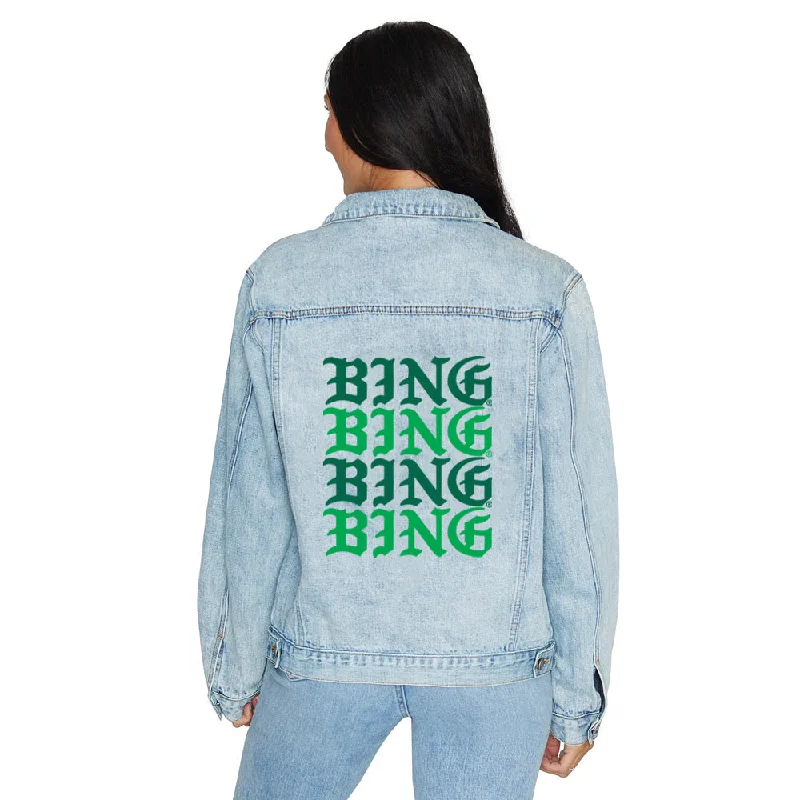 Women's casual jacketsBinghamton Bearcats Gothic Denim Jacket Women's casual jackets