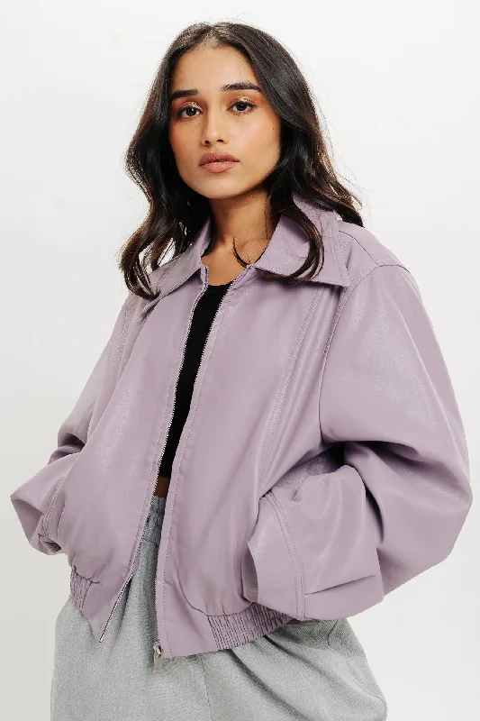 Women's suede jacketsLavender Leather Jacket Women's suede jackets