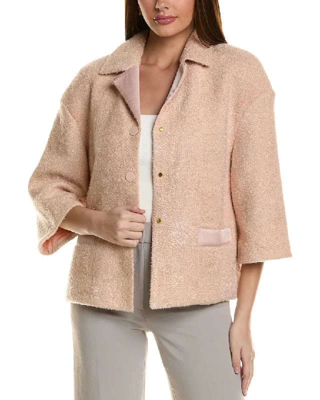 ST. JOHN JACKET-GINGHAMEYELASHTWEEDKNIT Modern Women’s Blazer