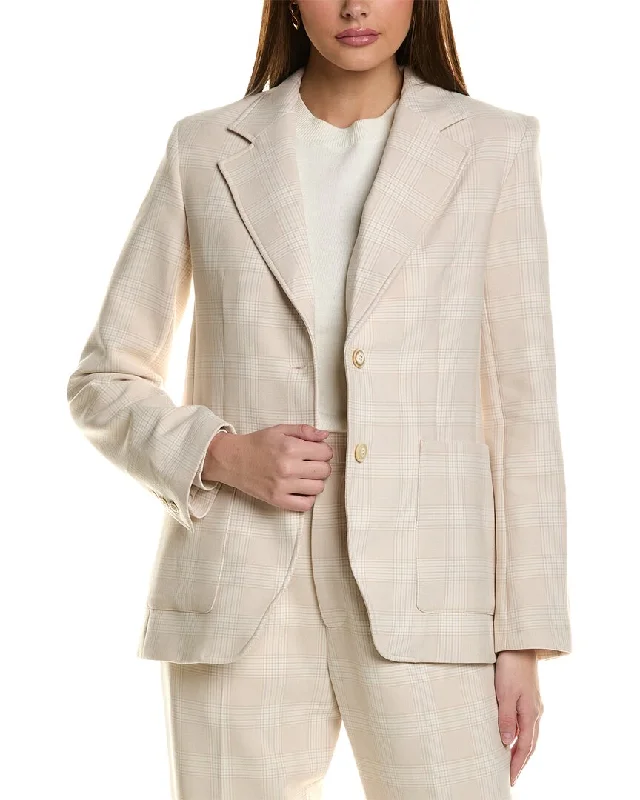 St. John Plaid Jacket Structured Tweed Blazer