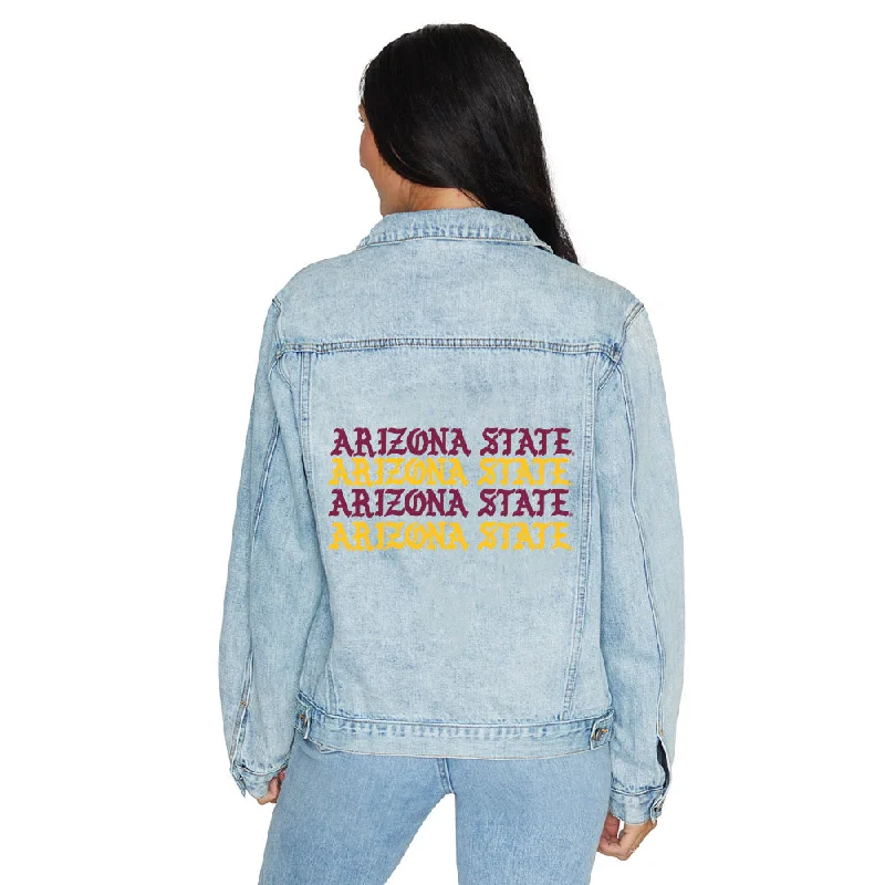 Women's fleece jacketsArizona State ASU Gothic Denim Jacket Women's fleece jackets