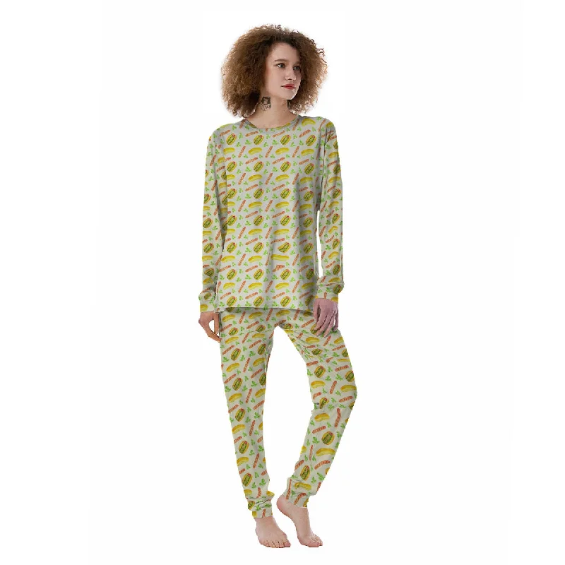 Forever 21 pajama setsHot Dog Drawing Print Pattern Women's Pajamas Forever 21 pajama sets