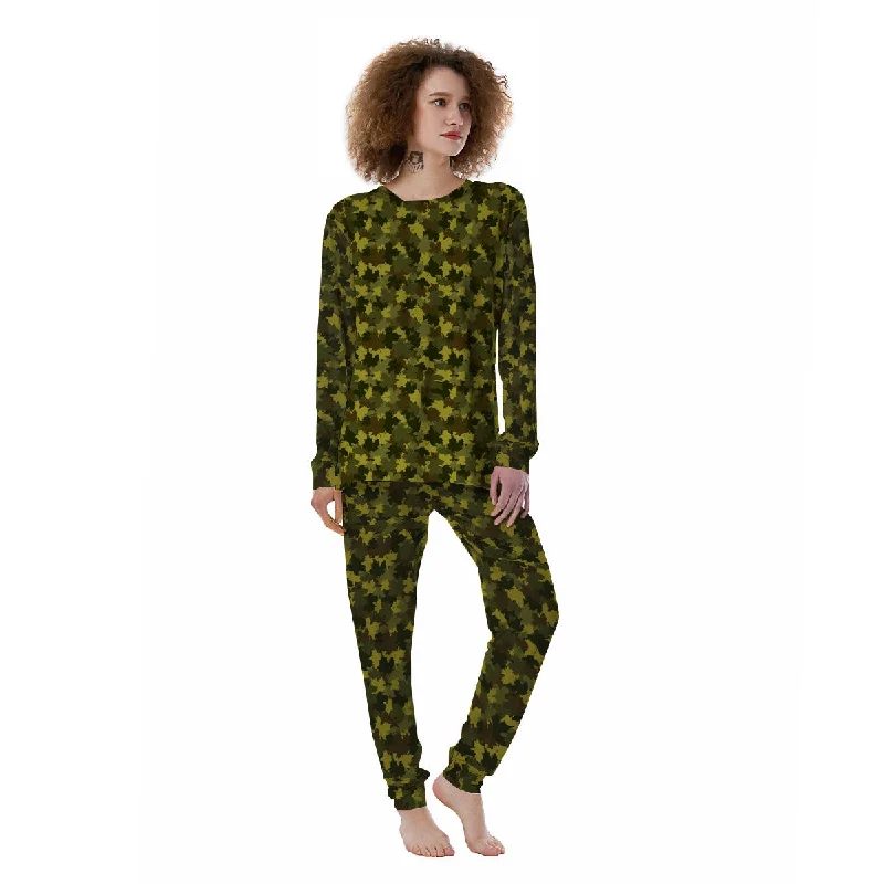 Hoodie pajama setsHunting Camouflage Fall Leaves Print Women's Pajamas Hoodie pajama sets