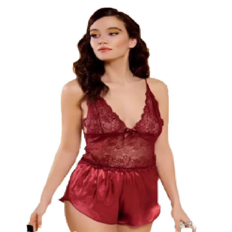 Camisole pajama setsLadies Shorts Nightwear Women Camisole Babydoll Lace Silk Camisole Short Bow Set Sleepwear Camisole pajama sets