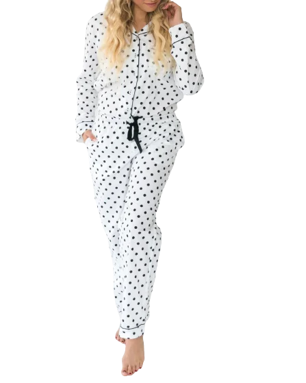 Luxury pajama setsMyra Classic Dots Women's Long Sleeve Shirt & Pajama Set Luxury pajama sets