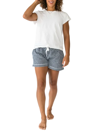 Best pajama sets for elderly womenRosa Navy Gingham Womenâ€™s Shorts Best pajama sets for elderly women