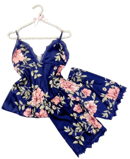 Target pajama setsWomen Silk Print Camisole Shorts Bow Set Sleepwear For Women Target pajama sets