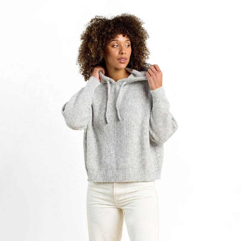 Alpaca wool sweatersCozy Knit Ribbed Sweater Hoodie | Heather Grey Alpaca wool sweaters