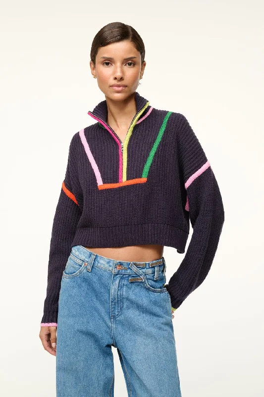 Knitted sweatersCROPPED HAMPTON SWEATER | NAVY MULTI Knitted sweaters