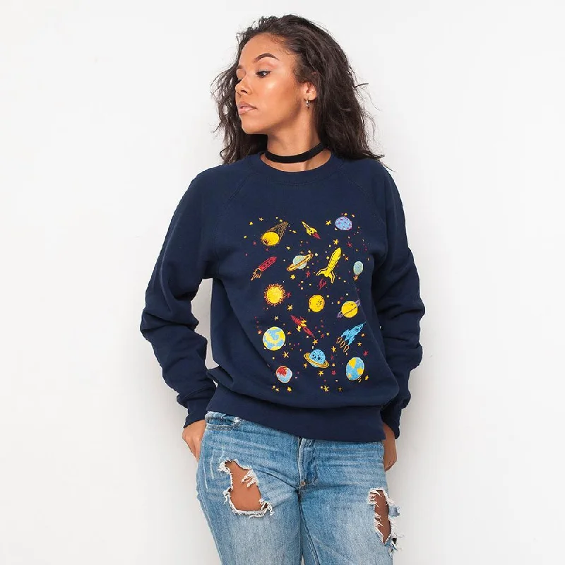 Eco-friendly sweatersH&L - Planets - Womens Sweat - Navy Eco-friendly sweaters