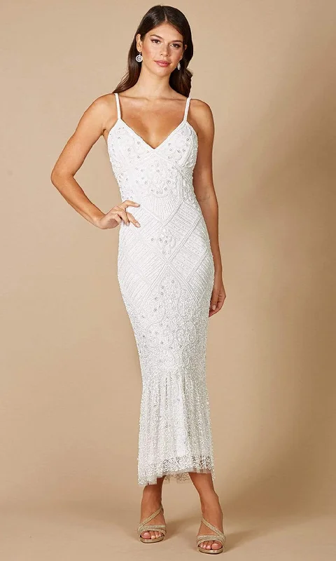 Fit and flare wedding dressesLara Dresses - 51093 Sleeveless Embellished Long Dress Chic Lace Dress