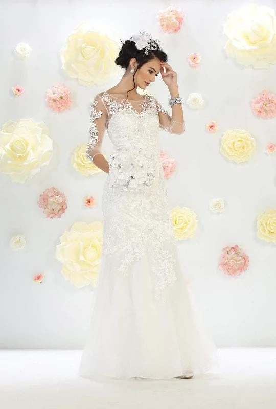 Mermaid wedding dressesMay Queen Bridal - Dazzling Embroidered Illusion Sweetheart Neck Mermaid Gown RQ7485 Lace Train Dress