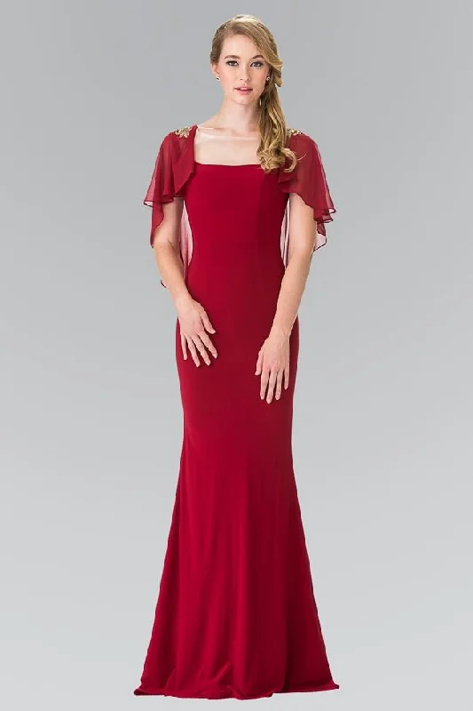 Affordable maxi dressesElizabeth K - GL2254 Caped Long Dress New Year's Eve maxi dresses