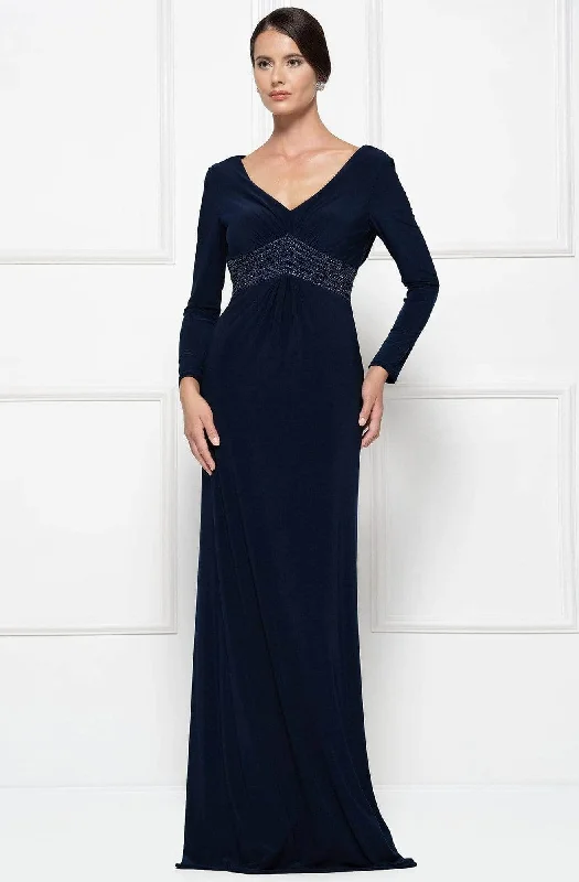 Wedding guest maxi dressesRina Di Montella - Long Sleeve Jersey Formal Dress RD2691 Leather maxi dresses