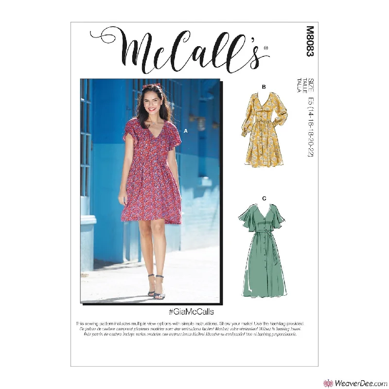 New Year's Eve floral dressesMcCall's Pattern M8083 Misses' Dresses & Belt #GiaMcCalls New Year's Eve floral dresses