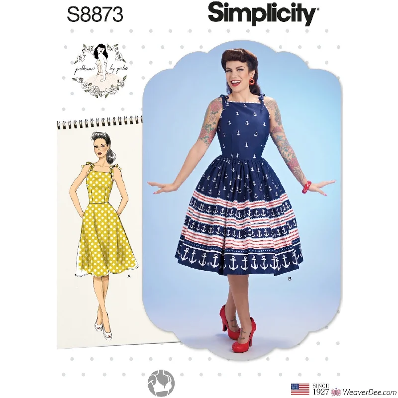 Long floral dressesSimplicity Pattern S8873 Misses' Vintage 1950s Dress by Gertie Long floral dresses