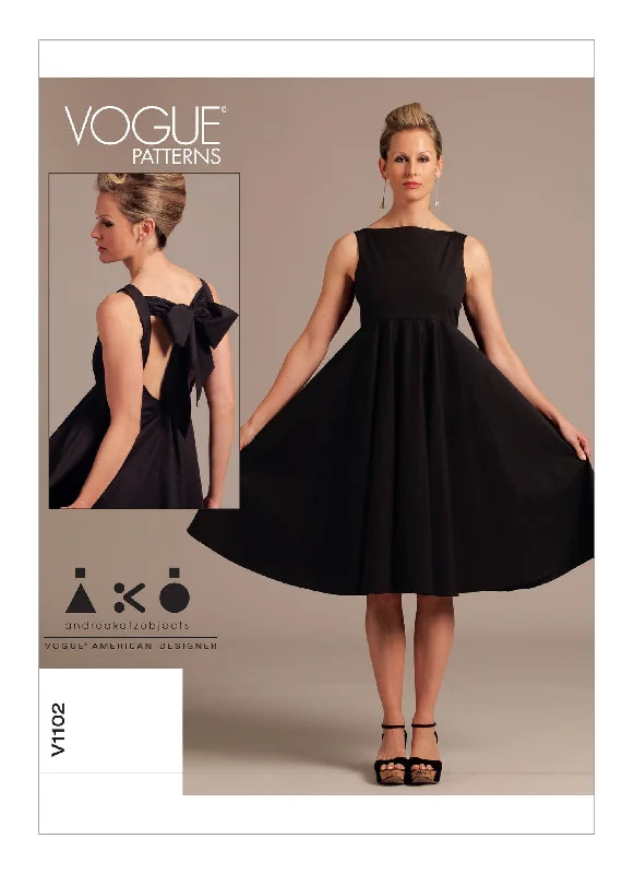 Knitted floral dressesVogue Pattern V1102 Misses' Back-Bow Dress Knitted floral dresses