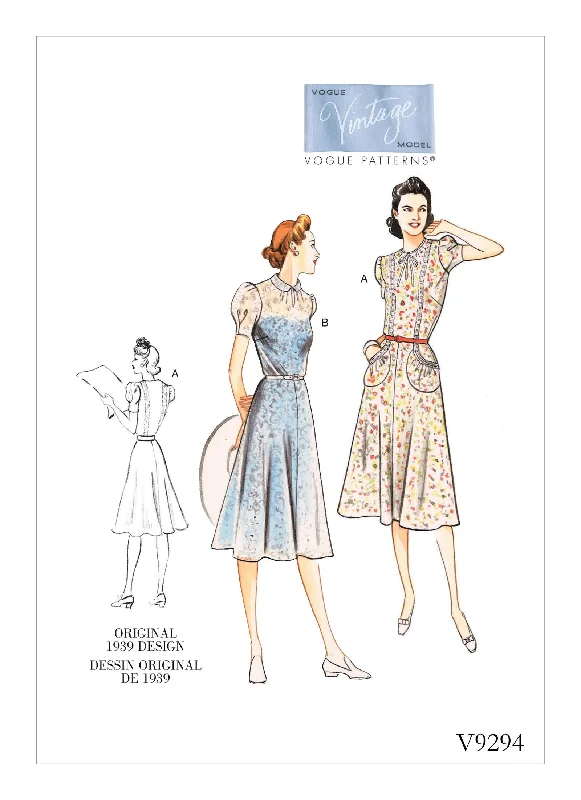 Preppy floral dressesVogue Pattern V9294 Misses' Vintage 1930s Dress Preppy floral dresses