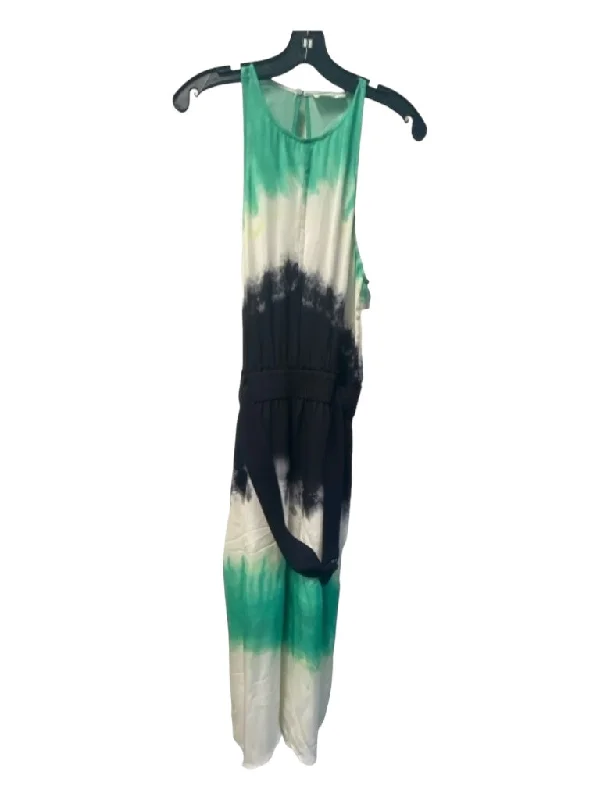 Best-selling unclassified dressesA.L.C. Size 6 Black, White & Green No Fabric Tag Sleeveless Tie Dye belt Dress Best-selling unclassified dresses