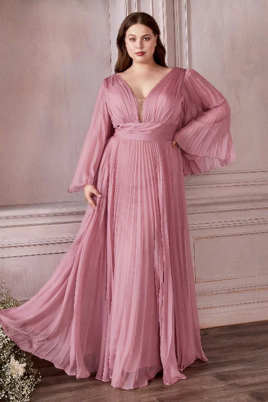 Cotton unclassified dressesCinderella Divine CD242C: Lavish Pleated Gown for Enchanting Occasions Cotton unclassified dresses