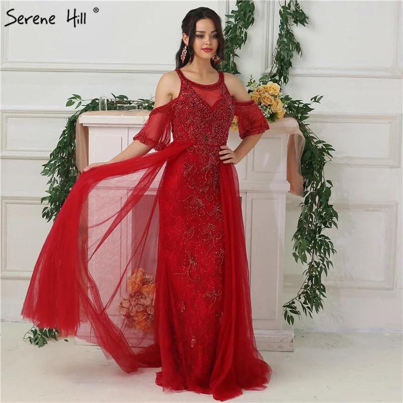 Fall unclassified dressesOn Sale no return no refundSale Dubai Design Half Sleeves Evening Dresses Diamond Beading Sexy Evening Gown LA6691 Fall unclassified dresses