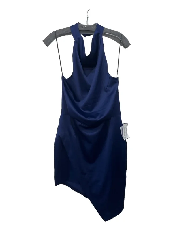 Date night unclassified dressesElliatt Size L Navy Polyester One Shoulder Sleeveless Draped Detail Dress Date night unclassified dresses