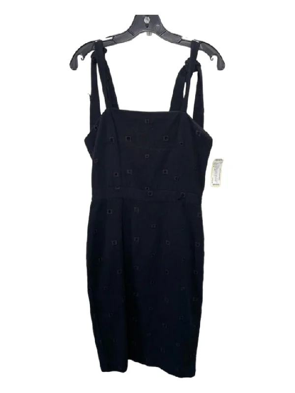 Tiered unclassified dressesHunter Bell Size 4 Black Cotton Eyelet Tie Straps Sleeveless Back Zip Dress Tiered unclassified dresses