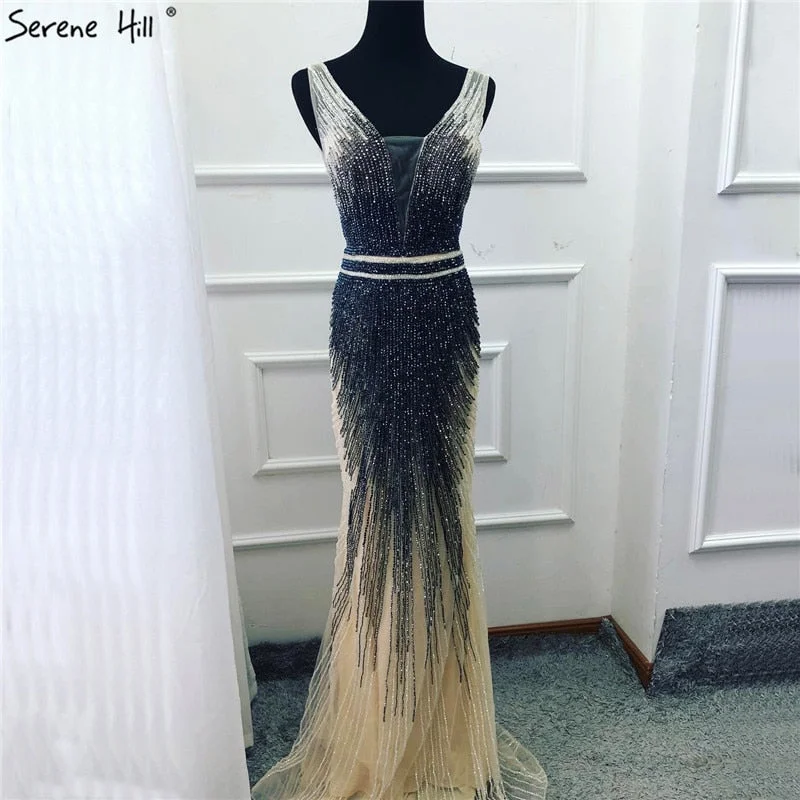 Luxury unclassified dressesLuxury Sleeveless v-Neck Evening Dresses Dubai Design Beading LA60743 Luxury unclassified dresses