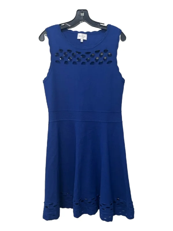 Spring unclassified dressesMilly Size L Blue Viscose Blend Scalloped Neck Sleeveless Cut Out Detail Dress Spring unclassified dresses