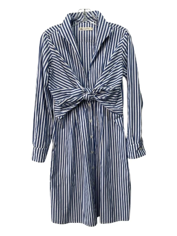 Velvet unclassified dressesSBJ Austin Size S Blue & White Cotton Button Front Stripes Collar Dress Velvet unclassified dresses