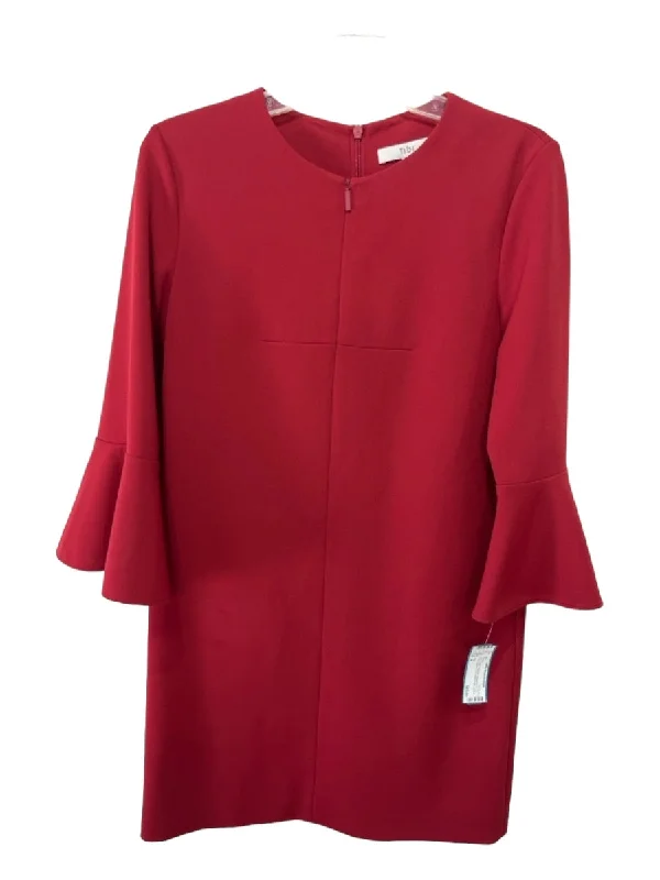 Comfortable unclassified dressesTibi Size 4 Burnt Red Polyester Round Neck 3/4 Flare Sleeve Shift Dress Comfortable unclassified dresses