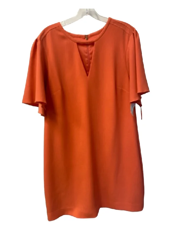 Lounge unclassified dressesTrina Turk Size 16 Tangerine Orange Polyester Neck Cut Out Round Neck Dress Lounge unclassified dresses