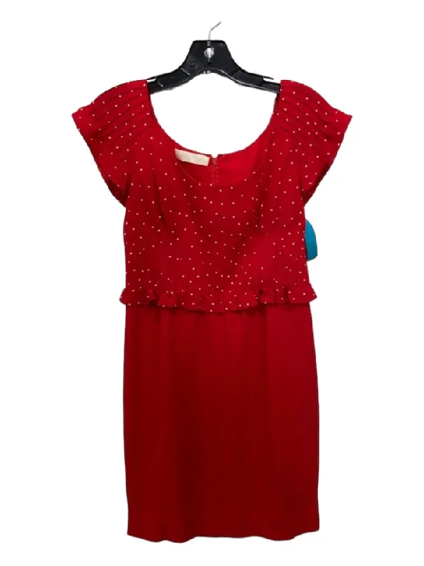 Casual unclassified dressesValentino Size 6 Red & White Viscose Polka Dots U Neck Sleeveless Dress Casual unclassified dresses