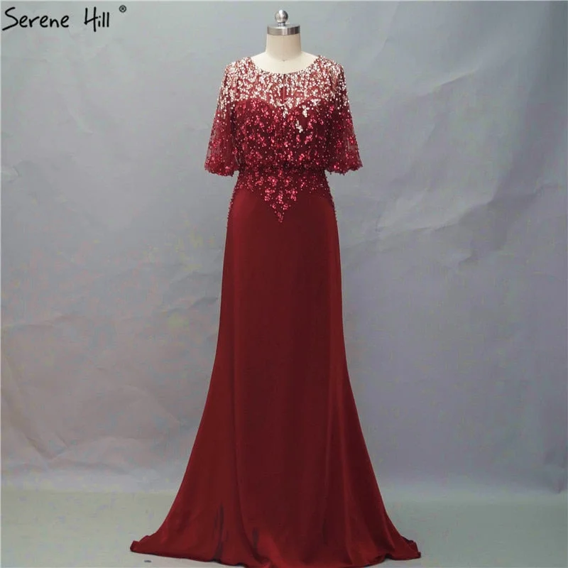 Polka dot unclassified dressesOn Sale no return no refundSale Wine Red Sleeveless Fashion New Evening Dresses Beading Bride LA6617 Polka dot unclassified dresses