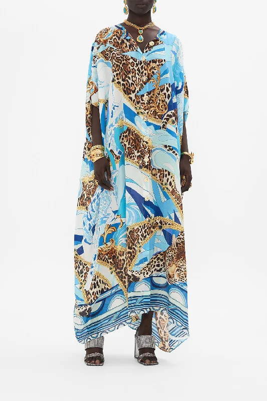 Floral unclassified dressesBUTTON THROUGH BATWING KAFTAN SKY CHEETAH Floral unclassified dresses