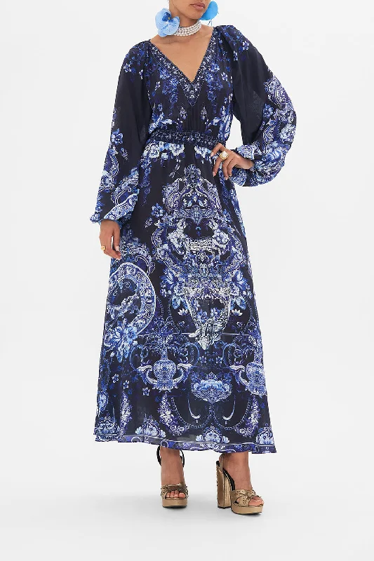 Winter unclassified dressesRAGLAN SHIRRED WAIST DRESS DELFT DYNASTY Winter unclassified dresses