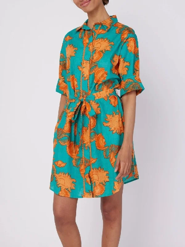 Vacation unclassified dresses3/4 Sleeve Carlotta Dress - Turquoise/Orange FINAL SALE Vacation unclassified dresses