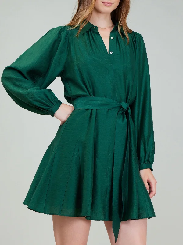 Backless unclassified dressesBelted Dress with Pleats - Jewel Green Backless unclassified dresses