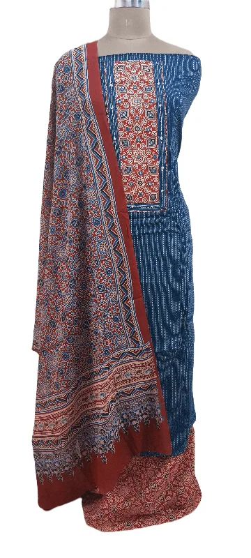 Boho unclassified dressesCotton Kantha Kurta with Ajrakh Dupatta Suit EV22 Boho unclassified dresses