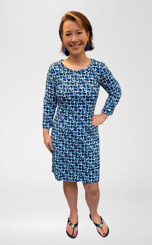 Trendy unclassified dressesLulu B Blue Maze 3/4 Sleeve Travel Dress Trendy unclassified dresses