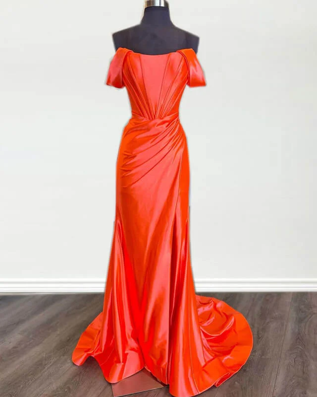 Formal unclassified dressesMermaid Orange Off The Shoulder Dress Formal unclassified dresses