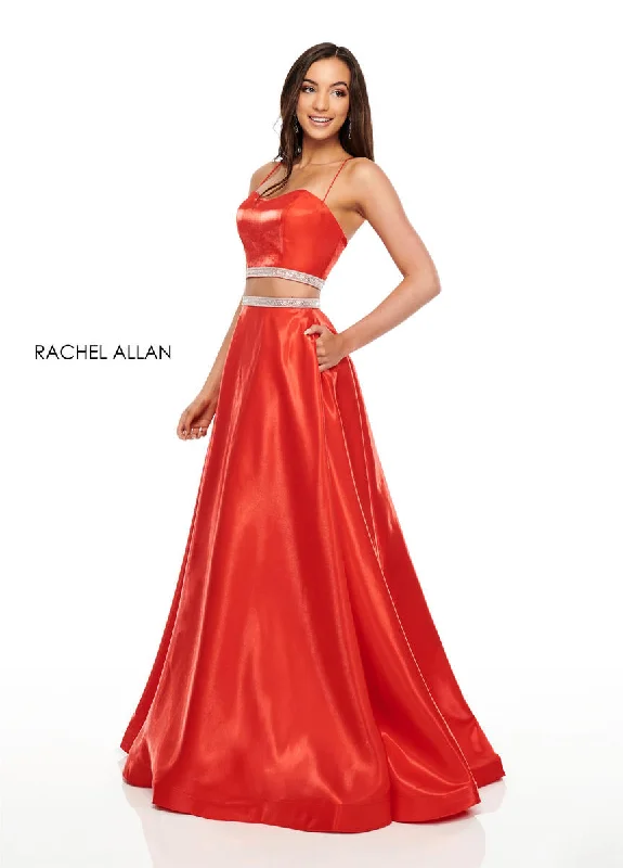 Dark color unclassified dressesRachel Allan 7106 Red 2 Piece A-Line Dress with Pockets Dark color unclassified dresses