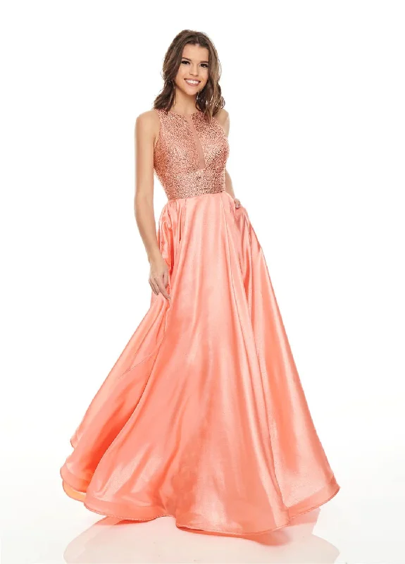 Silk unclassified dressesRachel Allan 7116 Coral Organza A-Line Dress Silk unclassified dresses