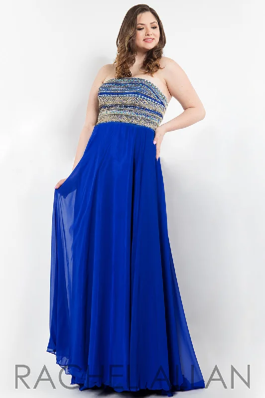 Date night unclassified dressesRachel Allan 7816 Royal Blue Strapless Chiffon Dress Date night unclassified dresses