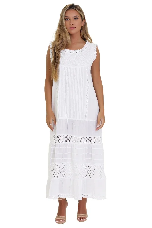 Unique unclassified dressesSleeveless White Embroidered Dress WD-21111 Unique unclassified dresses