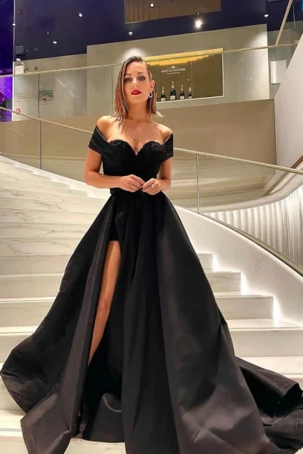 Modern Sleeveless Evening Dress With Slit Long Black Sequined Ruffle Maxi Skirt