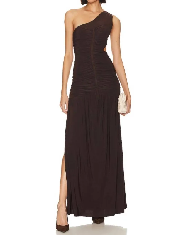 Samsara Maxi Dress In Espresso Slim-fit Maxi Skirt