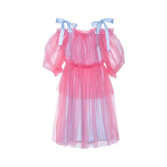 TULLE MAXI DRESS ARMINELLA PINK Comfortable Long Skirt